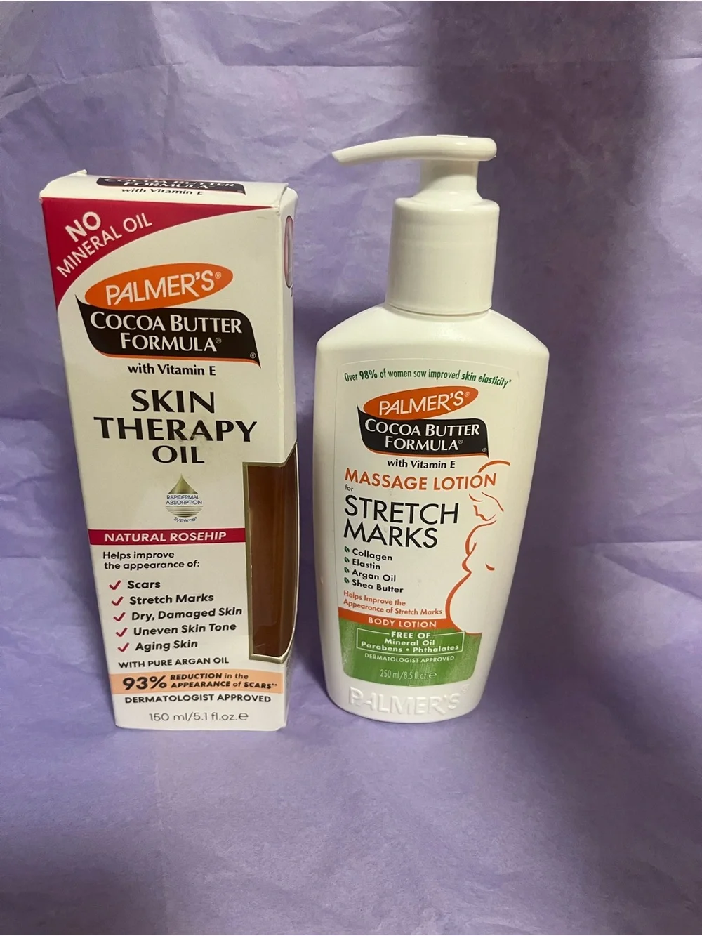 Palmer's Cocoa Butter Formula Skin Therapy Oil + Massage Cream for Stretch Mark